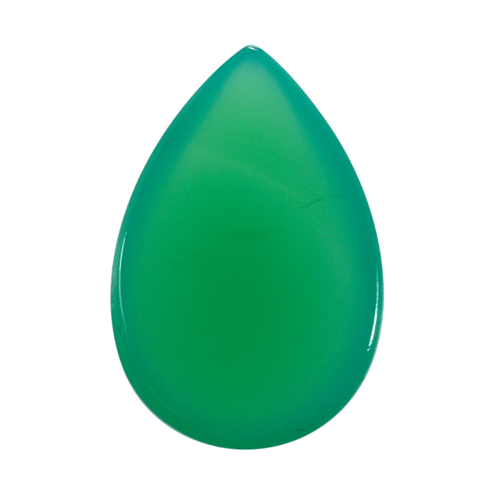 DYED CHRYSOPRASE CHALCEDONY PEAR CAB 15X10MM 4.35 Cts.