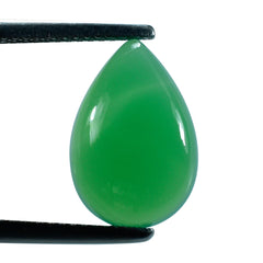 DYED CHRYSOPRASE CHALCEDONY PEAR CAB 15X10MM 4.35 Cts.