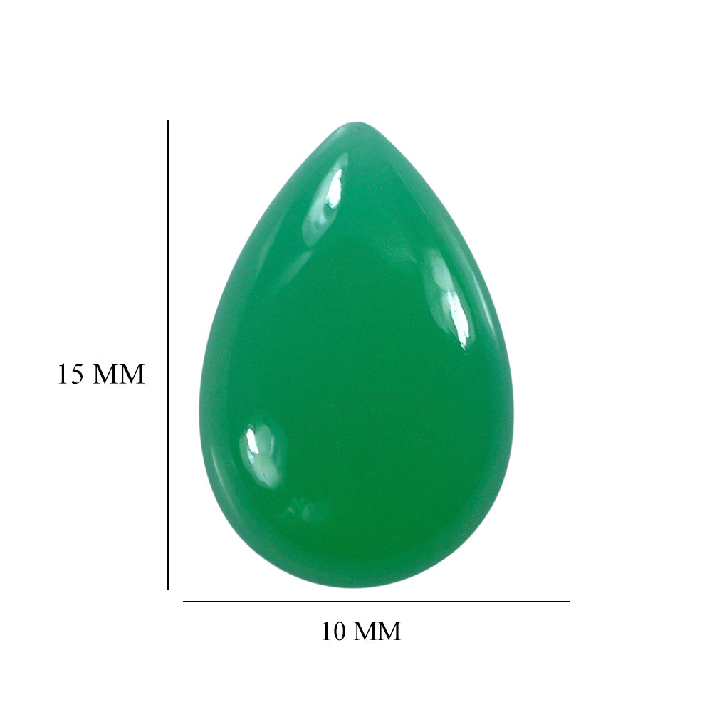 DYED CHRYSOPRASE CHALCEDONY PEAR CAB 15X10MM 4.35 Cts.