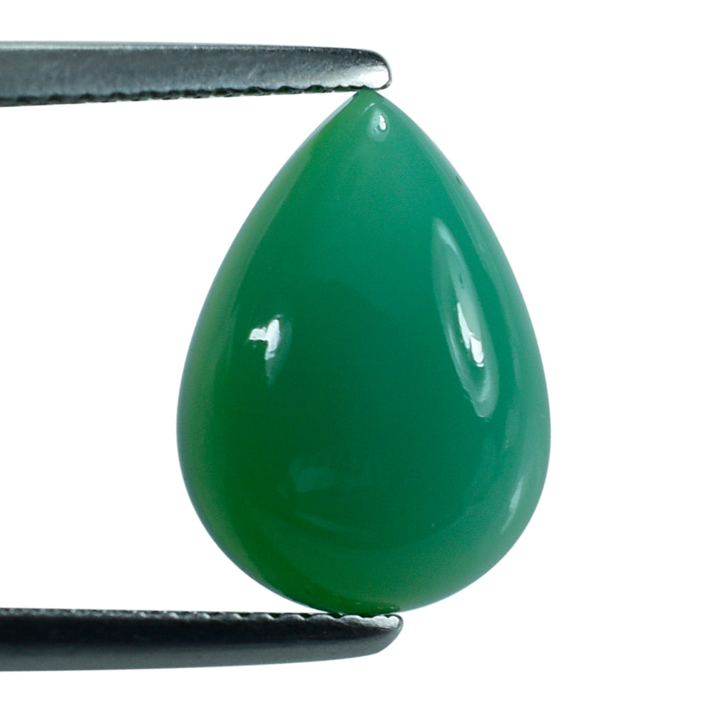 DYED CHRYSOPRASE CHALCEDONY PEAR CAB 14X10MM 4.56 Cts.