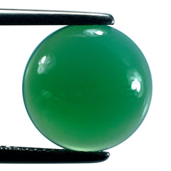 DYED CHRYSOPRASE CHALCEDONY ROUND CAB 12MM 4.25 Cts.