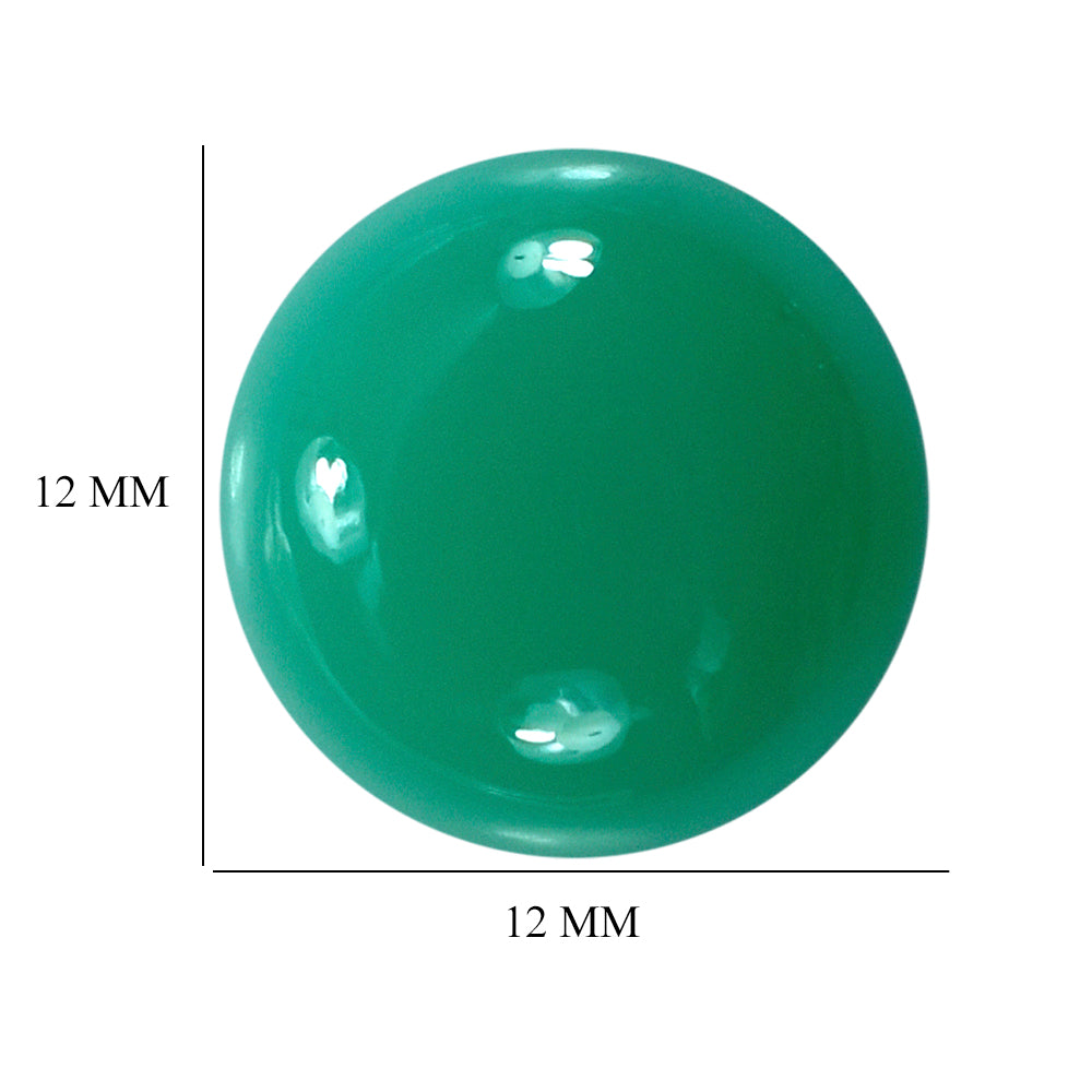 DYED CHRYSOPRASE CHALCEDONY ROUND CAB 12MM 4.25 Cts.