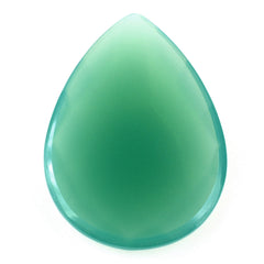 DYED CHRYSOPRASE CHALCEDONY CHECKER PEAR CAB 20X15MM 6.5 Cts.