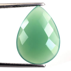 DYED CHRYSOPRASE CHALCEDONY CHECKER PEAR CAB 20X15MM 6.5 Cts.