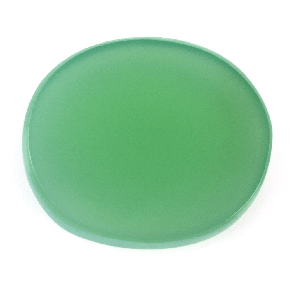 DYED CHRYSOPRASE CHALCEDONY PLAIN IRREGULAR OVAL PLATES 18.50X16MM 9.95 Cts.