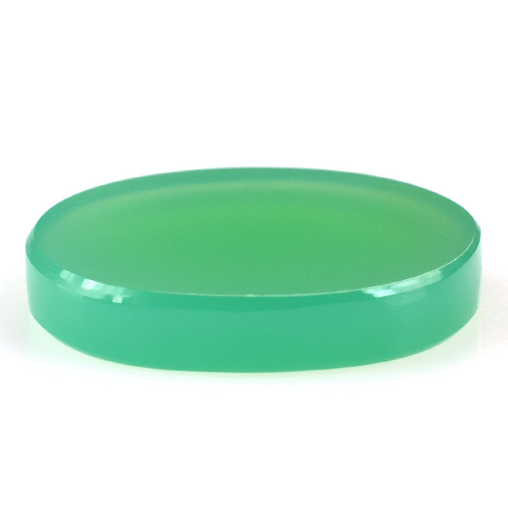 DYED CHRYSOPRASE CHALCEDONY PLAIN IRREGULAR OVAL PLATES 18.50X16MM 9.95 Cts.
