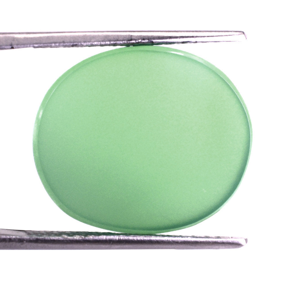 DYED CHRYSOPRASE CHALCEDONY PLAIN IRREGULAR OVAL PLATES 18.50X16MM 9.95 Cts.
