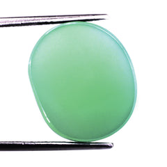 DYED CHRYSOPRASE CHALCEDONY PLAIN IRREGULAR OVAL PLATES 18.50X15.50MM 9.4 Cts.