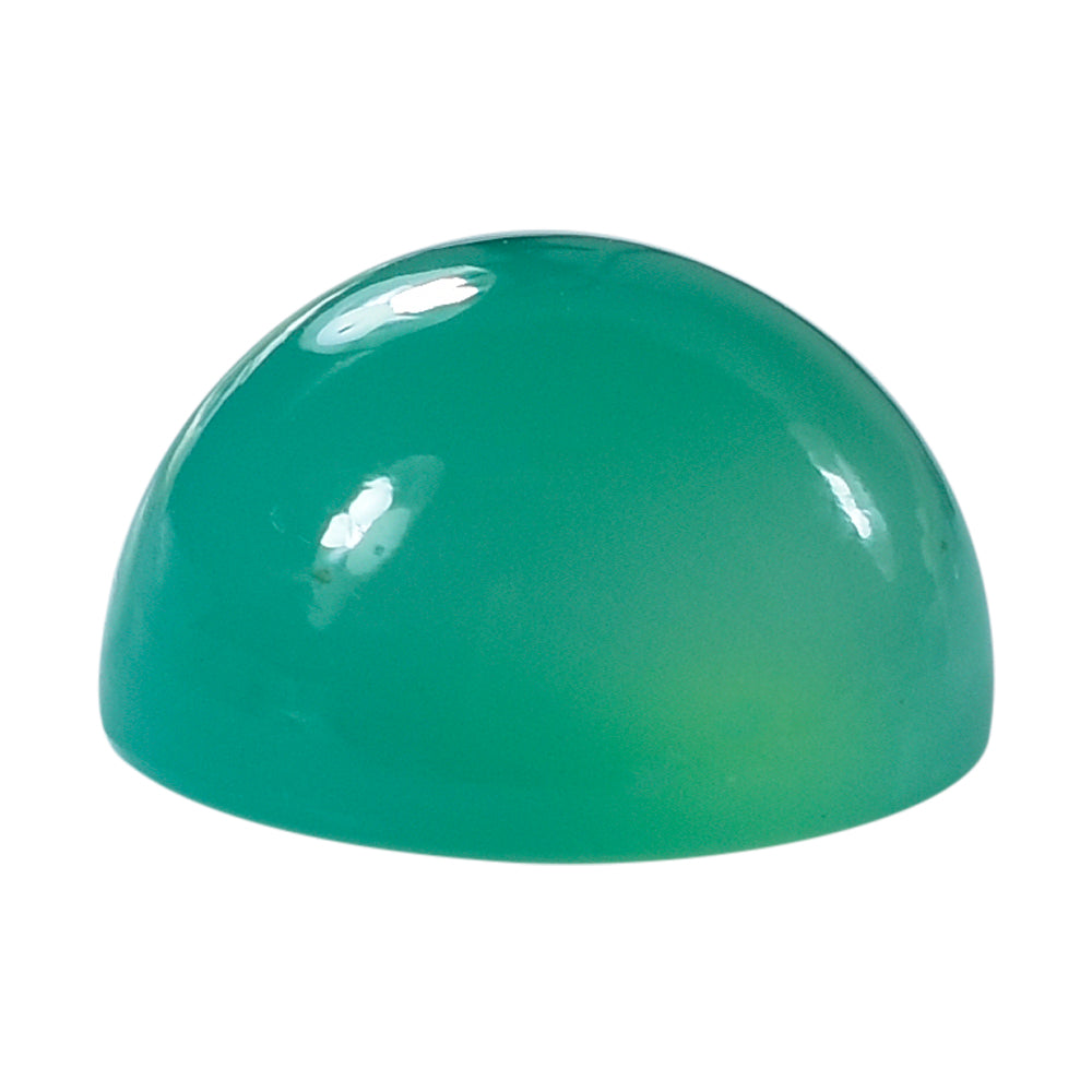 DYED CHRYSOPRASE CHALCEDONY ROUND CAB 13MM 9.50 Cts.