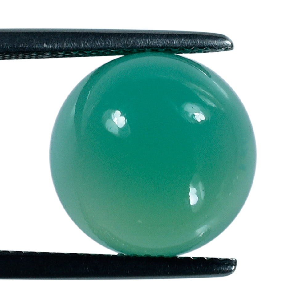 DYED CHRYSOPRASE CHALCEDONY ROUND CAB 13MM 9.50 Cts.