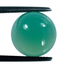 DYED CHRYSOPRASE CHALCEDONY ROUND CAB 13MM 9.50 Cts.