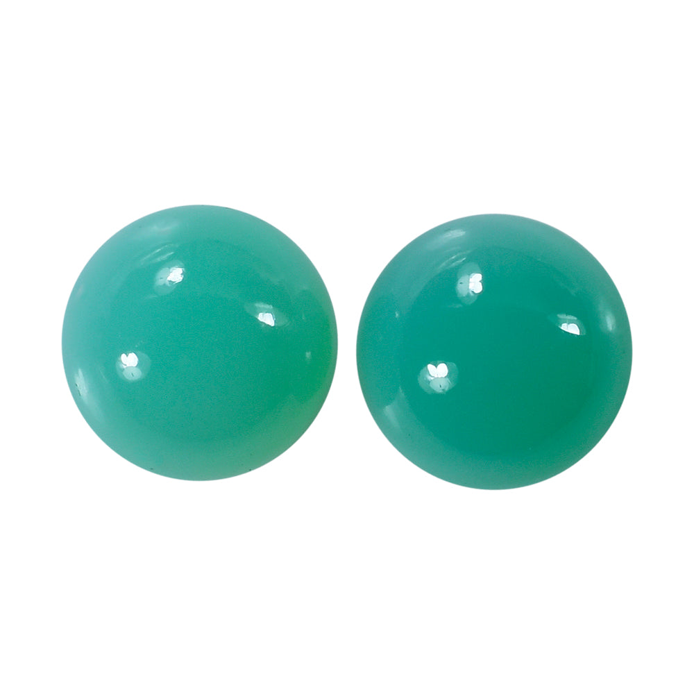 DYED CHRYSOPRASE CHALCEDONY ROUND CAB 13MM 9.50 Cts.