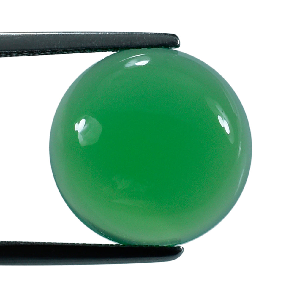 DYED CHRYSOPRASE CHALCEDONY ROUND CAB 15.50MM 8.80 Cts.