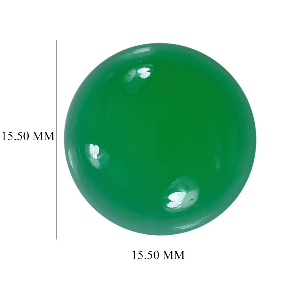 DYED CHRYSOPRASE CHALCEDONY ROUND CAB 15.50MM 8.80 Cts.