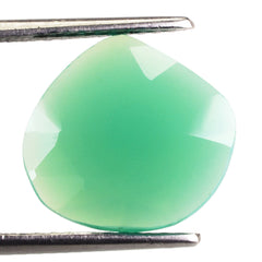 DYED CHRYSOPRASE CHALCEDONY ROSE CUT BRIOLETTE IRREGULAR PEAR  15X14MM 4.3 Cts.