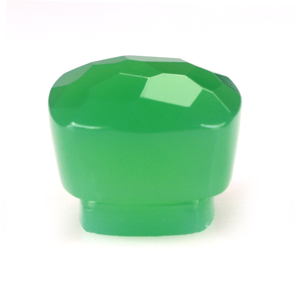 DYED CHRYSOPRASE CHALCEDONY IRREGULAR CUT BOTTLE CORK 10.50MM 7.75 Cts.