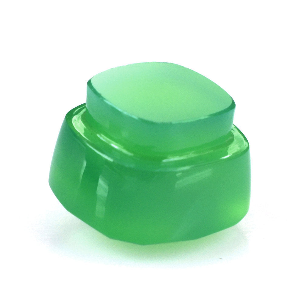 DYED CHRYSOPRASE CHALCEDONY IRREGULAR CUT BOTTLE CORK 10.50MM 7.75 Cts.