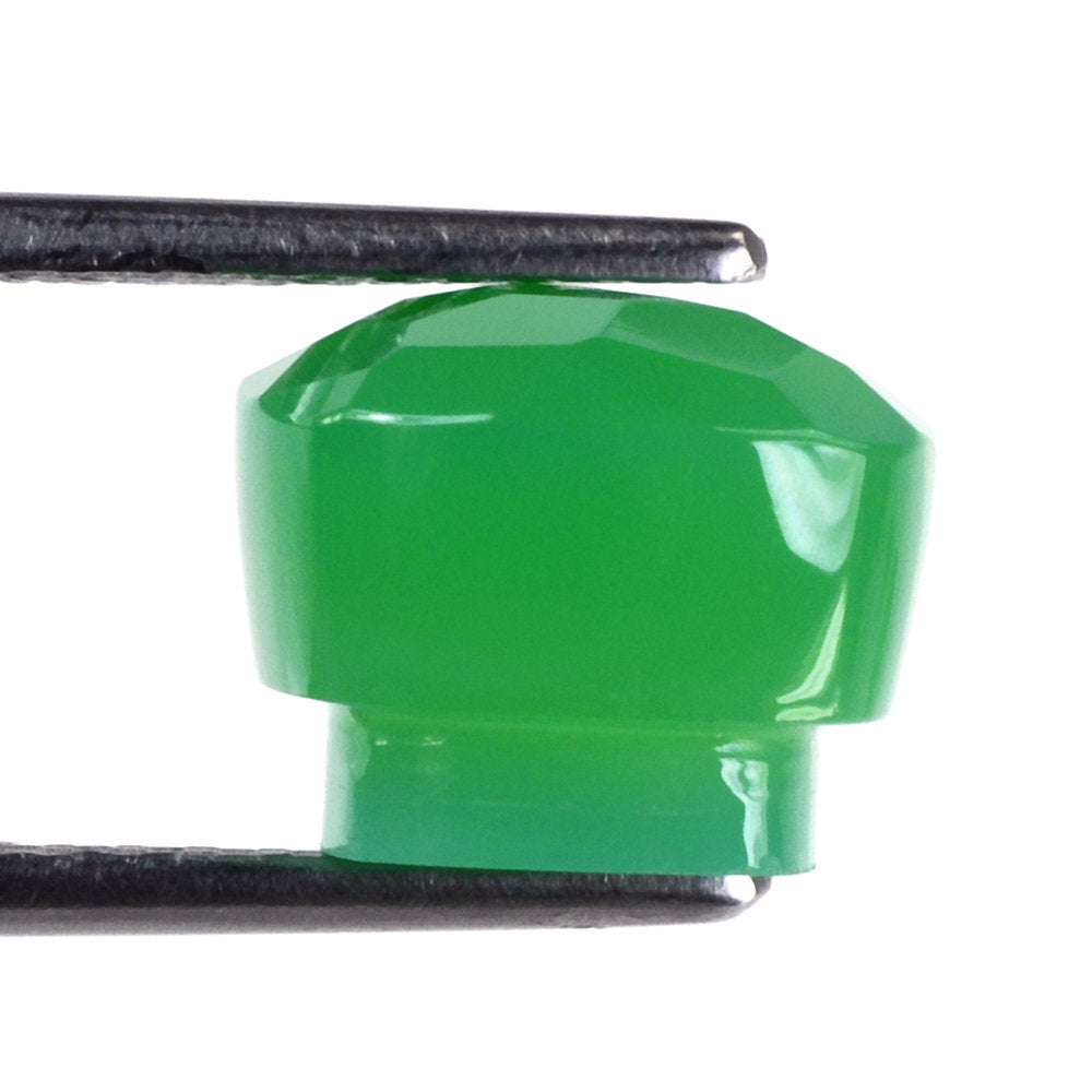 DYED CHRYSOPRASE CHALCEDONY IRREGULAR CUT BOTTLE CORK 10.50MM 7.75 Cts.