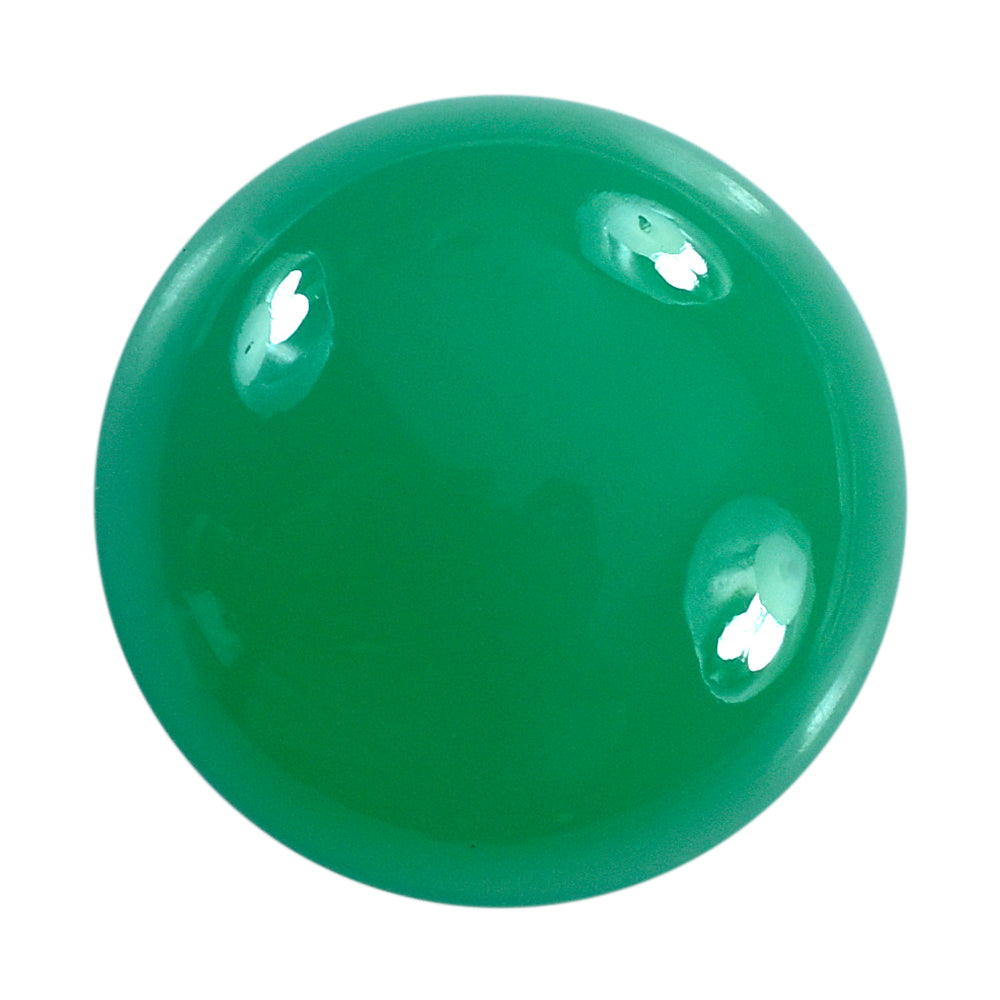 DYED CHRYSOPRASE CHALCEDONY ROUND CAB 15.50MM 9.00 Cts.
