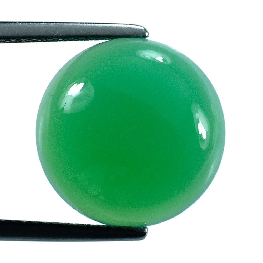 DYED CHRYSOPRASE CHALCEDONY ROUND CAB 15.50MM 9.00 Cts.