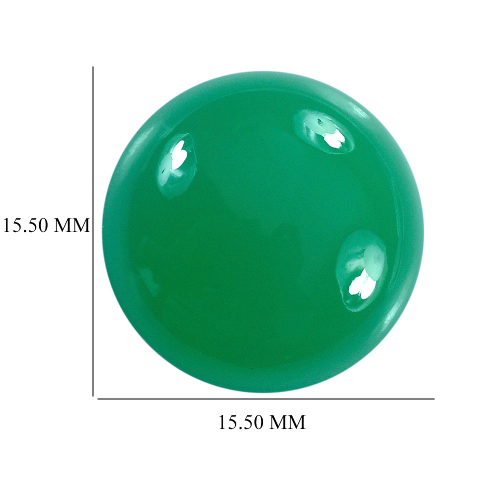 DYED CHRYSOPRASE CHALCEDONY ROUND CAB 15.50MM 9.00 Cts.
