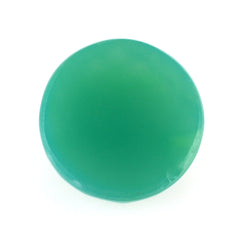DYED CHRYSOPRASE CHALCEDONY CHECKER ROUND CAB 8MM 1.73 Cts.