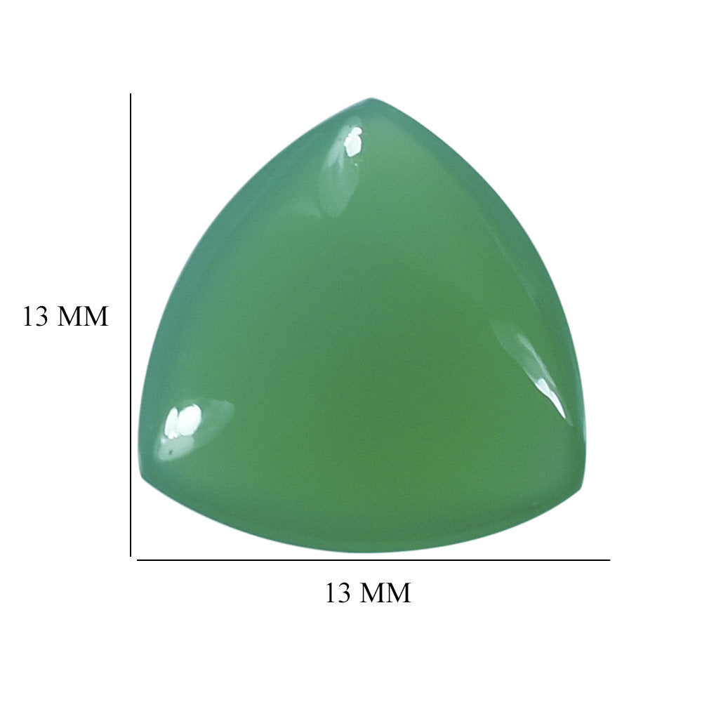 DYED CHRYSOPRASE CHALCEDONY LENTIL TRILLION 13MM 5.06 Cts.