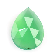 DYED CHRYSOPRASE CHALCEDONY ROSE CUT PEAR CAB 8X6MM 1.01 Cts.