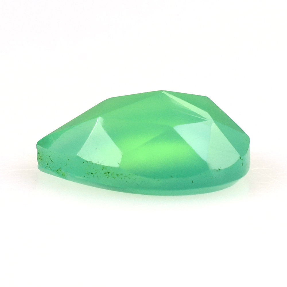DYED CHRYSOPRASE CHALCEDONY ROSE CUT PEAR CAB 8X6MM 1.01 Cts.
