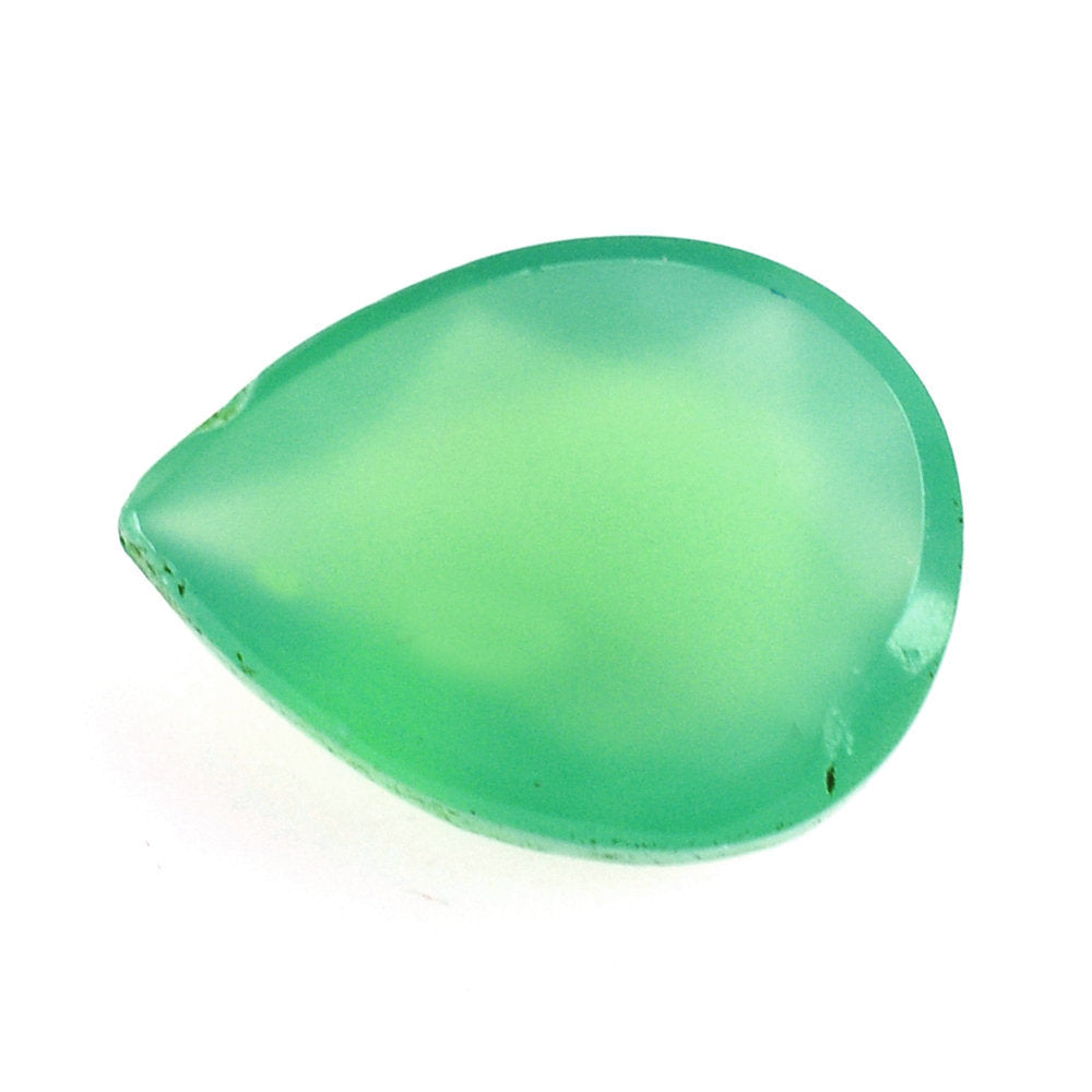 DYED CHRYSOPRASE CHALCEDONY ROSE CUT PEAR CAB 8X6MM 1.01 Cts.