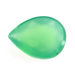 DYED CHRYSOPRASE CHALCEDONY ROSE CUT PEAR CAB 8X6MM 1.01 Cts.