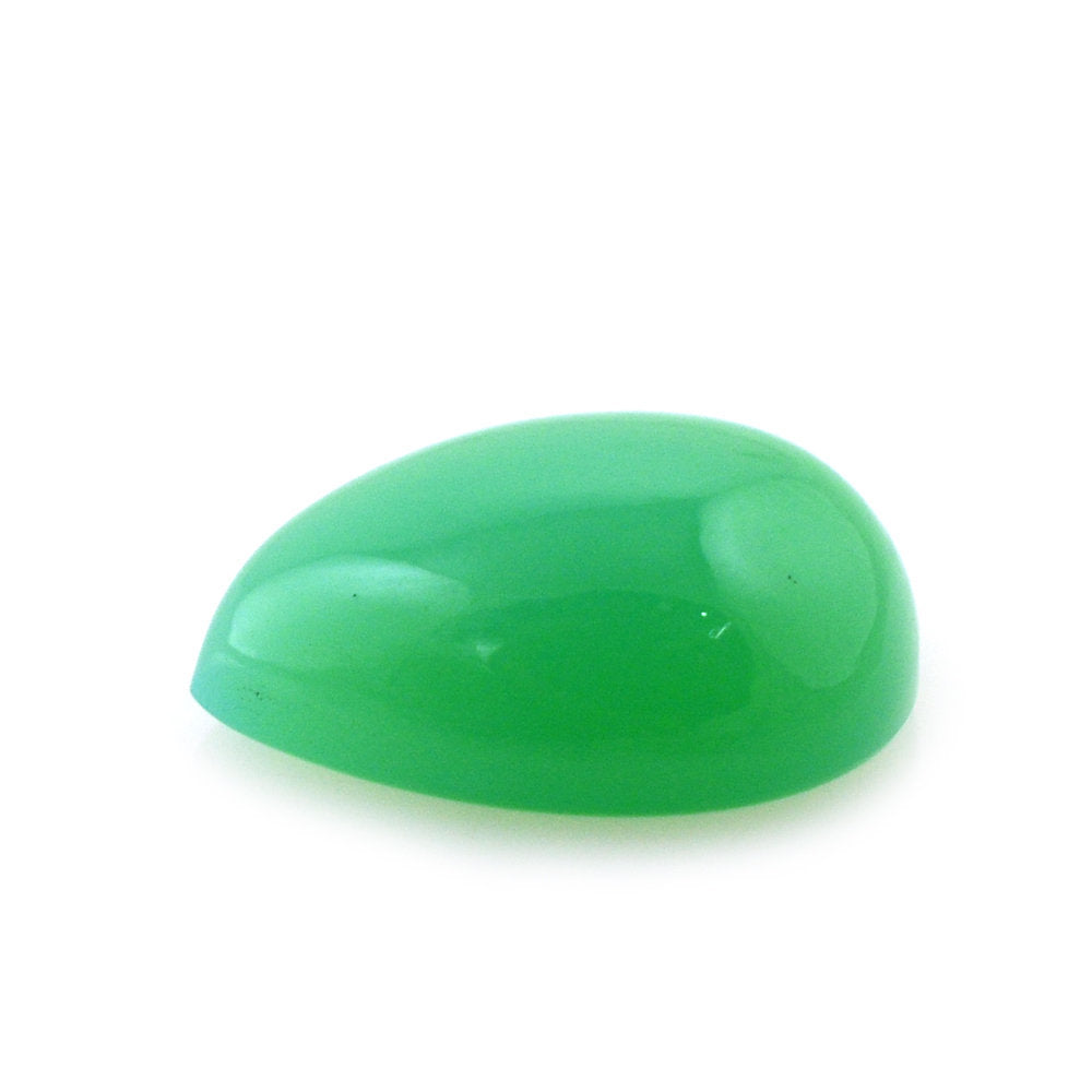 DYED CHRYSOPRASE CHALCEDONY PEAR CAB 8X6MM 1.05 Cts.