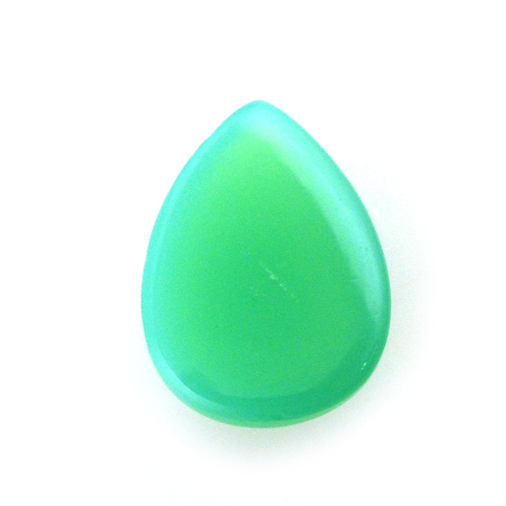 DYED CHRYSOPRASE CHALCEDONY PEAR CAB 8X6MM 1.05 Cts.