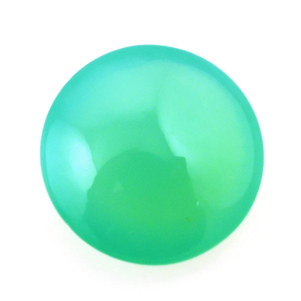DYED CHRYSOPRASE CHALCEDONY LENTIL ROUND 9MM 2.08 Cts.