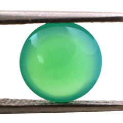 DYED CHRYSOPRASE CHALCEDONY LENTIL ROUND 9MM 2.08 Cts.