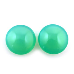 DYED CHRYSOPRASE CHALCEDONY LENTIL ROUND 9MM 2.08 Cts.