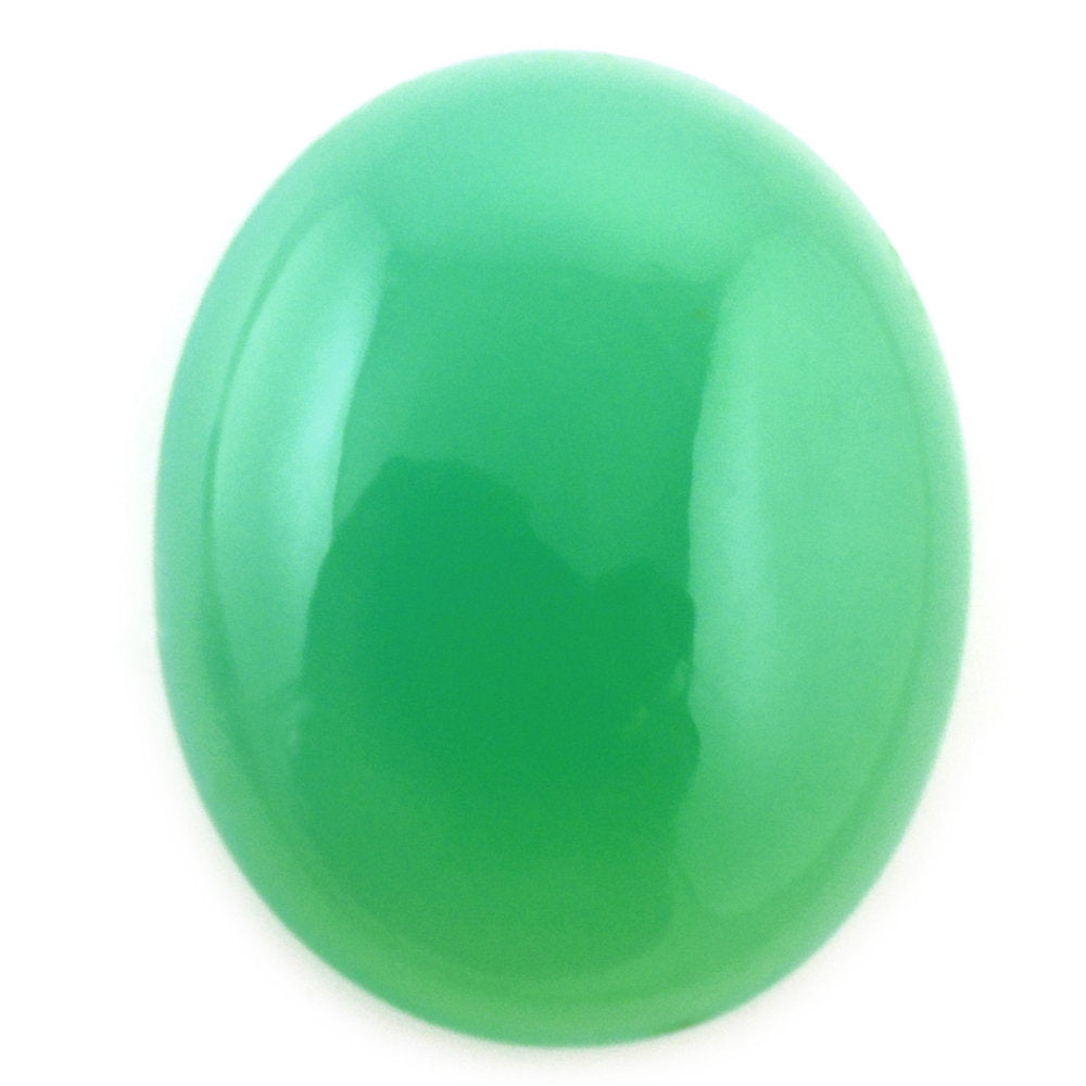 DYED CHRYSOPRASE CHALCEDONY OVAL CAB 16X13MM 5.80 Cts.