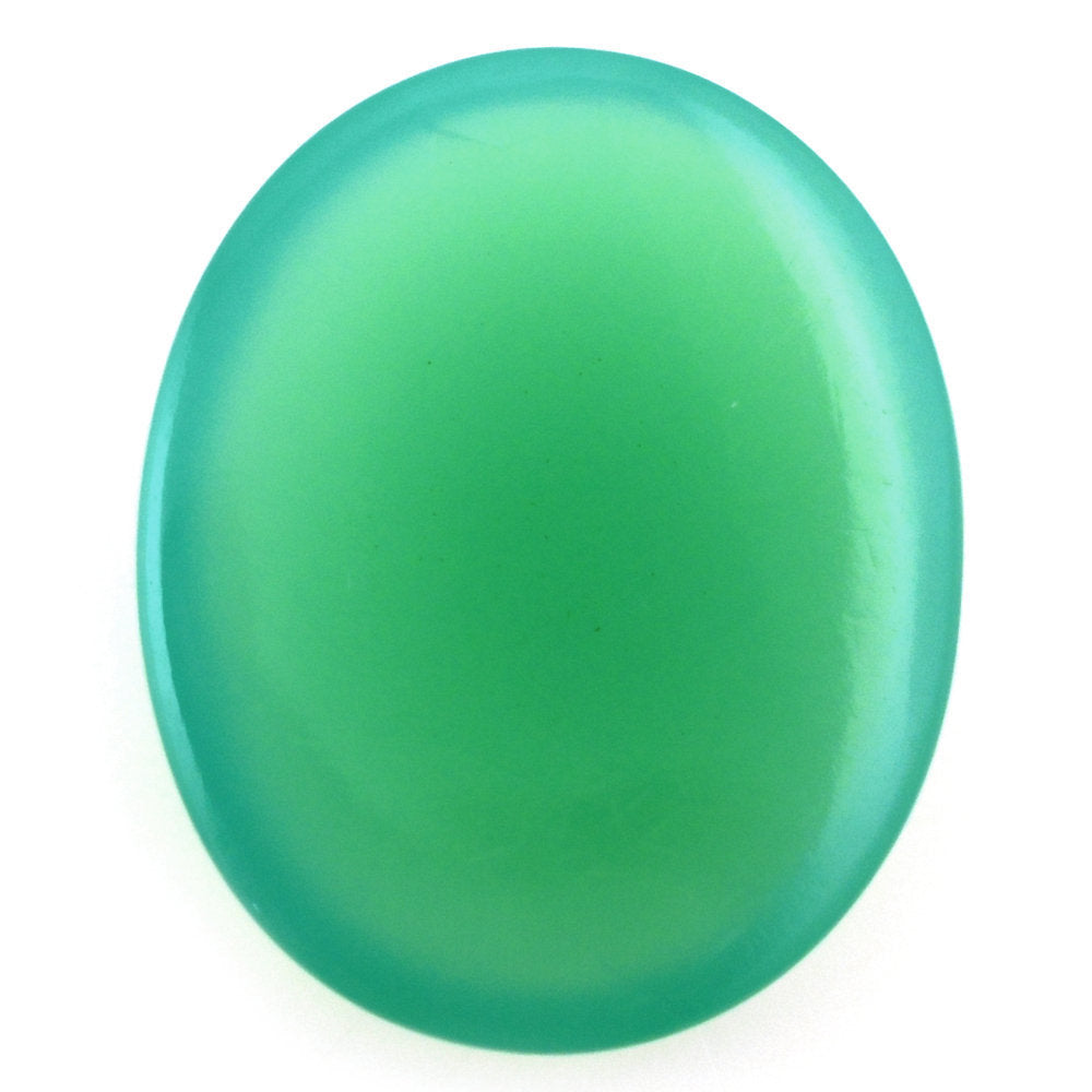 DYED CHRYSOPRASE CHALCEDONY OVAL CAB 16X13MM 5.80 Cts.