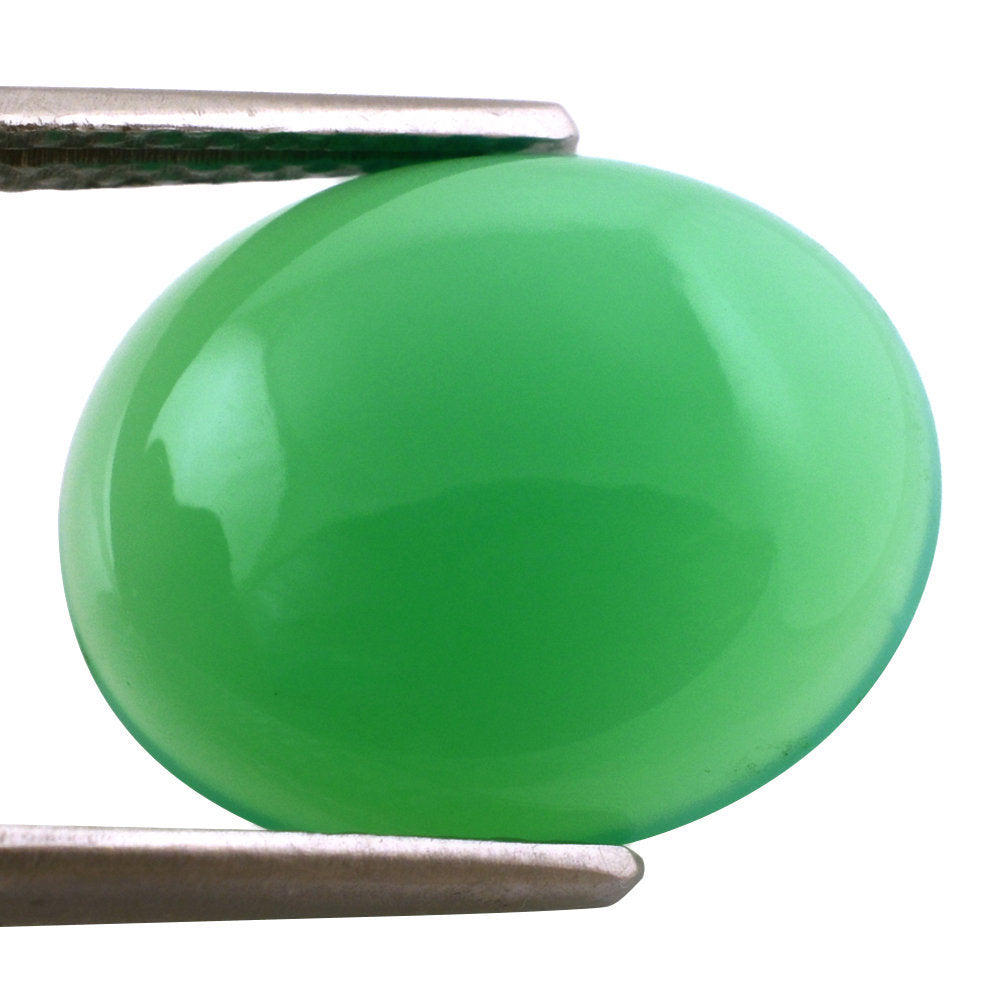 DYED CHRYSOPRASE CHALCEDONY OVAL CAB 16X13MM 5.80 Cts.