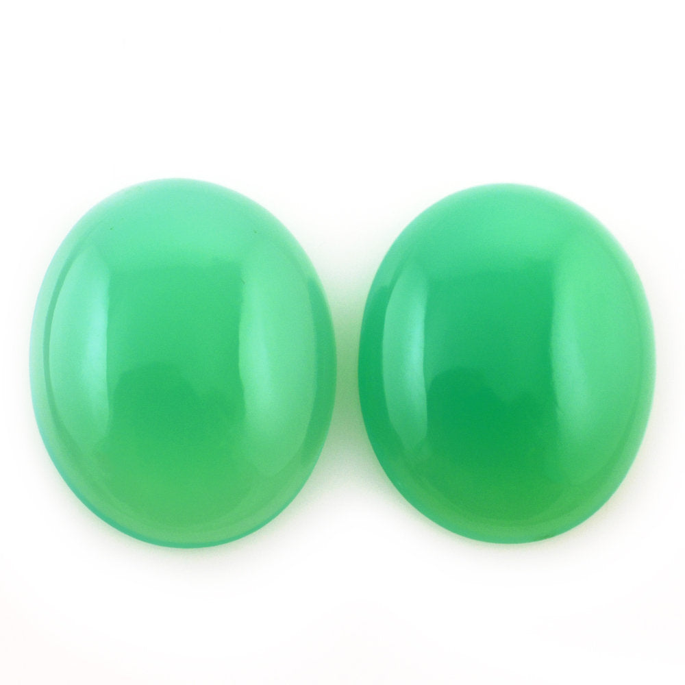 DYED CHRYSOPRASE CHALCEDONY OVAL CAB 16X13MM 5.80 Cts.