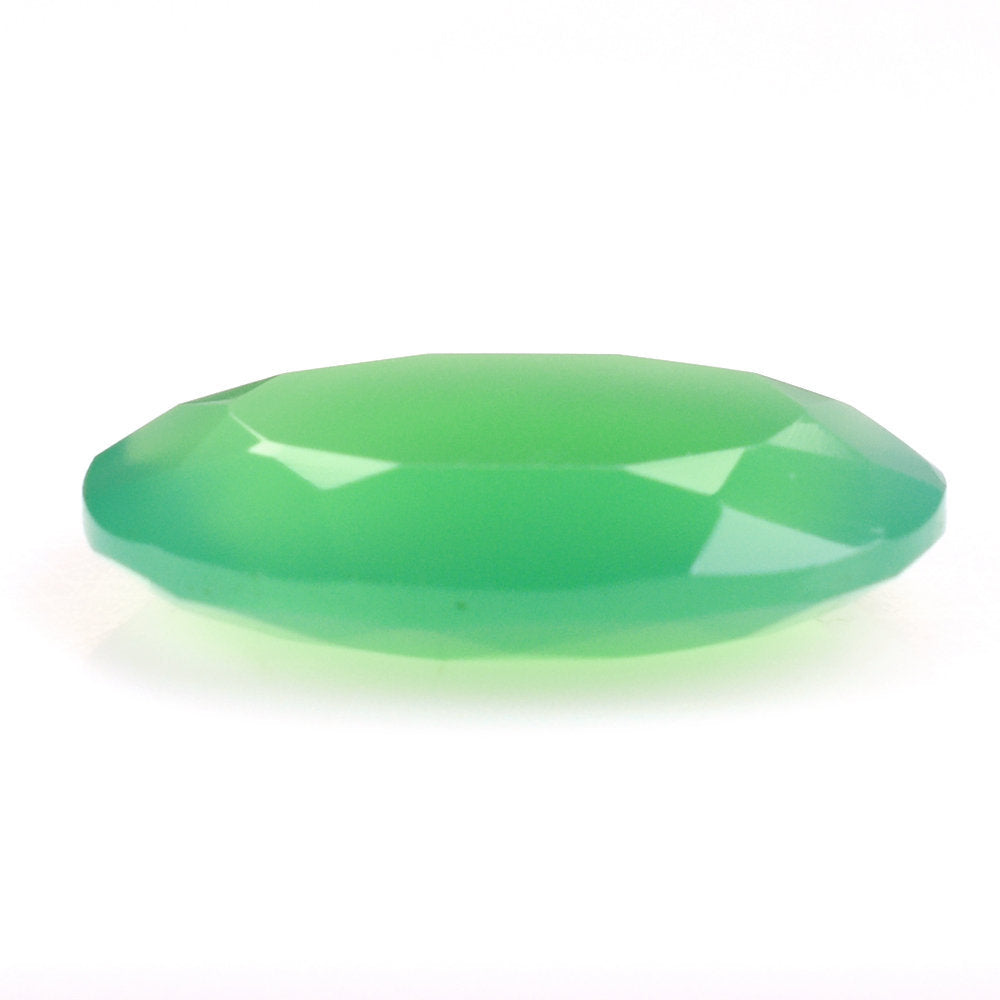 DYED CHRYSOPRASE CHALCEDONY BOTH SIDE TABLE CUT OVAL 18X13MM 7.35 Cts.