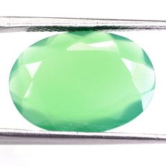 DYED CHRYSOPRASE CHALCEDONY BOTH SIDE TABLE CUT OVAL 18X13MM 7.35 Cts.