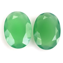 DYED CHRYSOPRASE CHALCEDONY BOTH SIDE TABLE CUT OVAL 18X13MM 7.35 Cts.