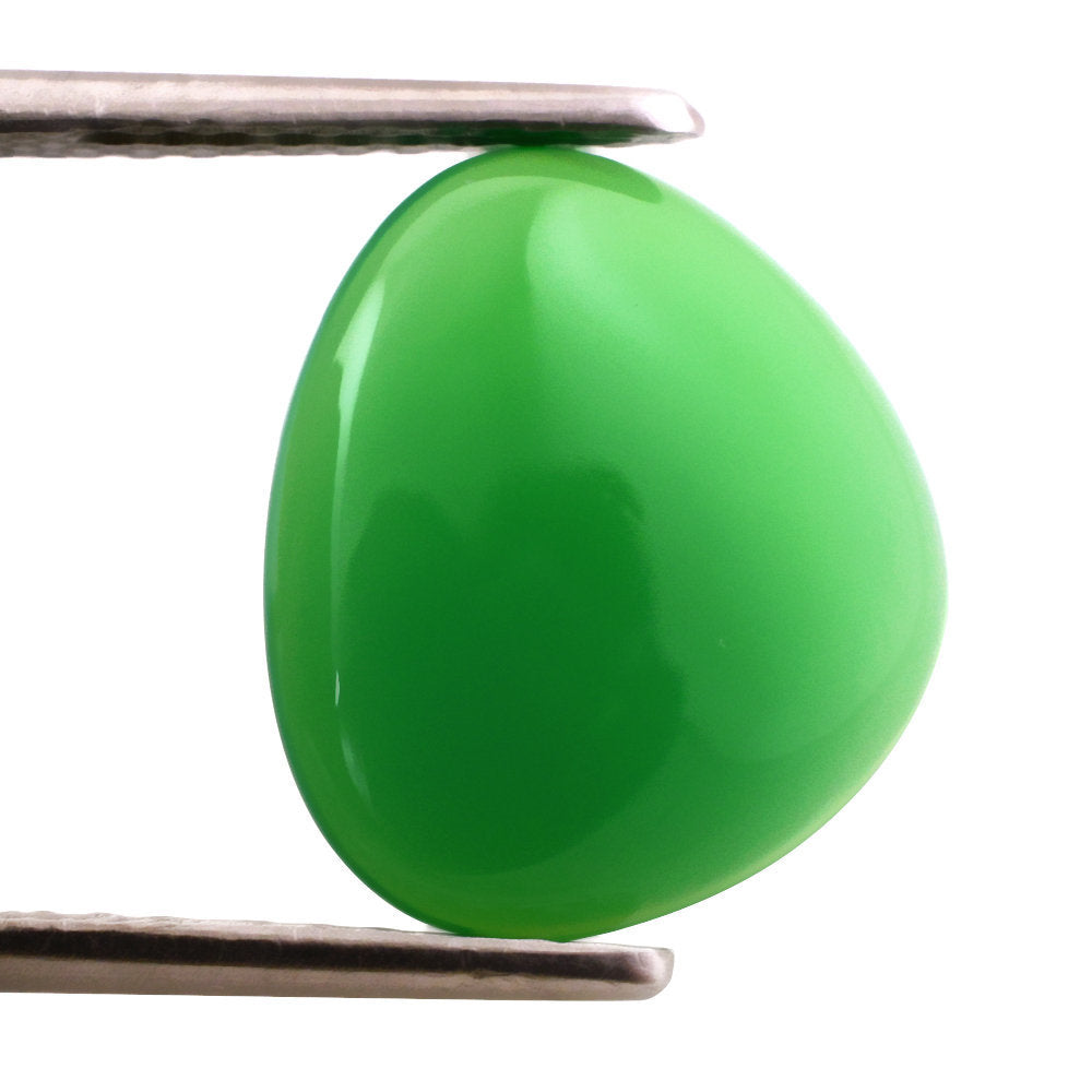 DYED CHRYSOPRASE CHALCEDONY IRREGULAR PEAR CAB 14.50X12.50MM 4.13 Cts.