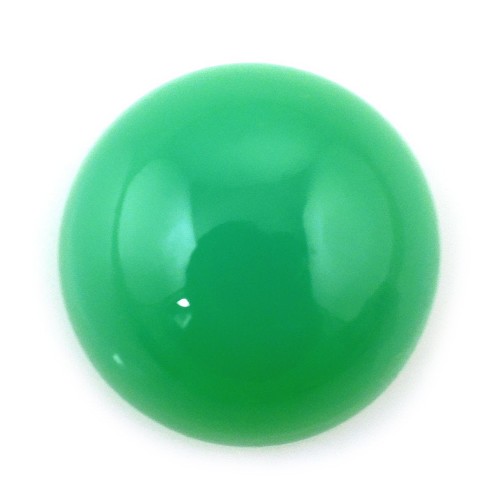 DYED CHRYSOPRASE CHALCEDONY ROUND CAB 10MM 4.15 Cts.