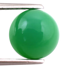 DYED CHRYSOPRASE CHALCEDONY ROUND CAB 10MM 4.15 Cts.