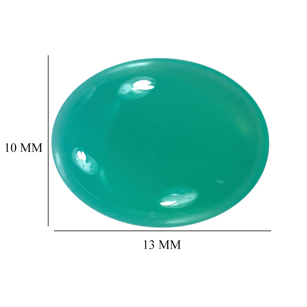 DYED CHRYSOPRASE CHALCEDONY OVAL CAB 13X10MM 3.60 Cts.