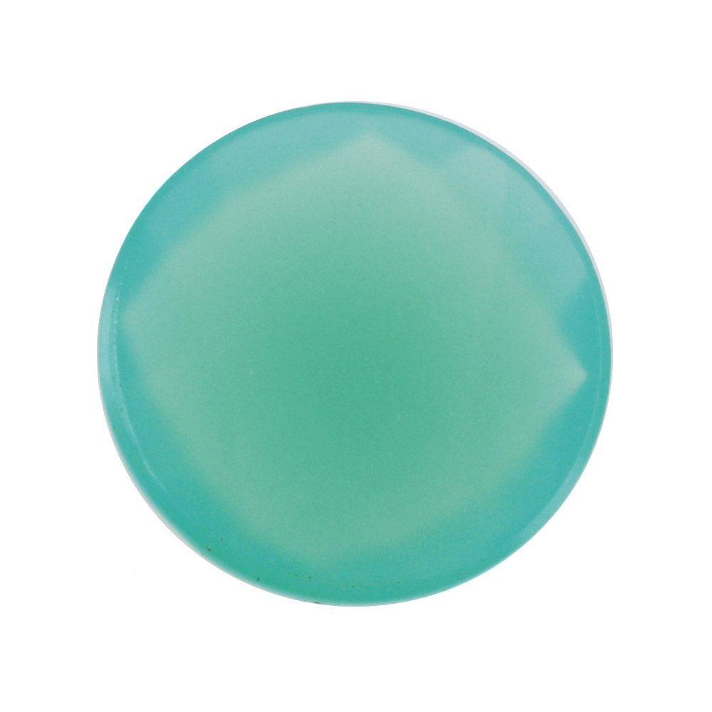 DYED CHRYSOPRASE CHALCEDONY CHECKER ROUND CAB 13MM 2.38 Cts.