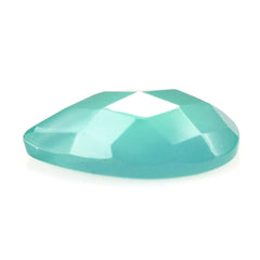 DYED CHRYSOPRASE CHALCEDONY CHECKER PEAR CAB 12X8MM 2.23 Cts.