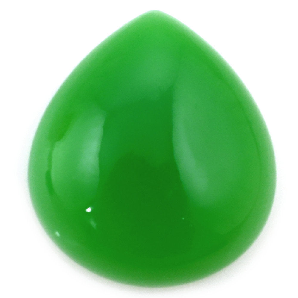 DYED CHRYSOPRASE CHALCEDONY PEAR CAB 18X16MM 13.00 Cts.
